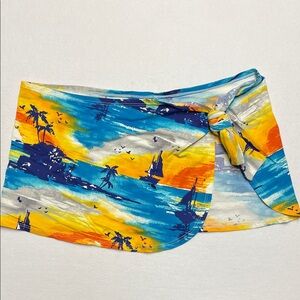 Tommy Bahama Vibrant Blue and Yellow Wrap Beach Skirt